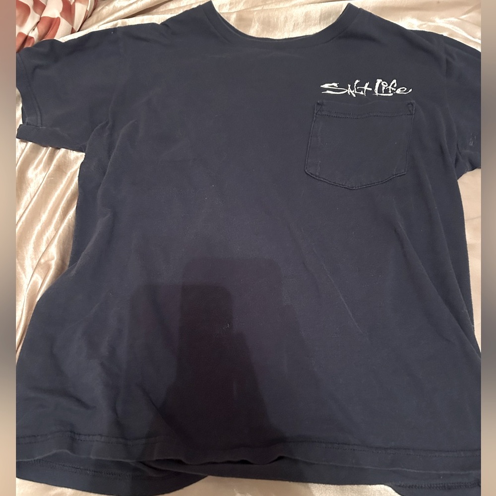 Boys small Salt Life Dark Blue Tee with Pocket